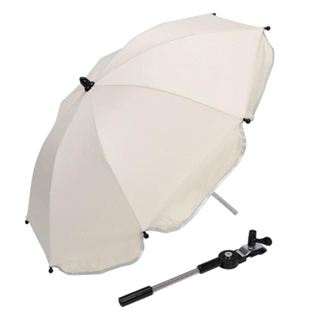 Parapluie Réglable pour Poussette de Bébé, Poussette pour Enfants, Parapluie, Couverture D'auvent, Parasol avec Clip, Blanc