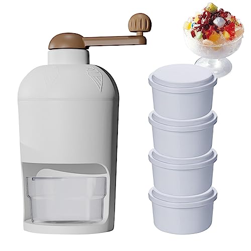 Rompehielos - Máquina portátil de manivela para hielo picado - Slushie Maker con forma de hielo de 4 piezas, máquina de hielo afeitada para conos de nieve, cócteles congelados, salud aromatizada Ximan
