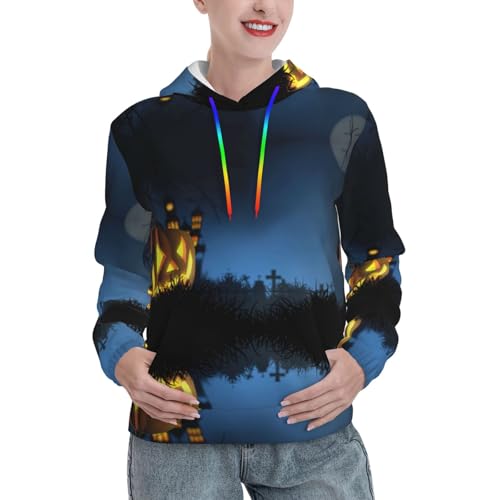 Sweat à capuche citrouille doux et confortable avec grande poche avant