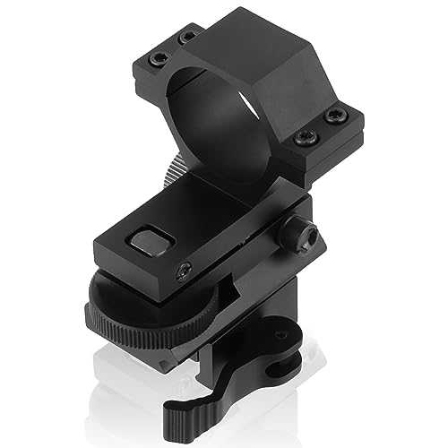 ToopMount Mounting Ring Hand Torch Holder Clamp, Left Right Up Down Angle Adjustable Metal Stand, QD Install for 25.4mm 30mm Diameter Tube 20mm Picatinny Rail - Image 7