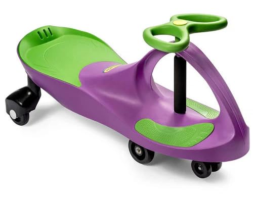 Image of PlasmaCar Original Wiggle Car Ride On Toy for Kids, No Batteries, Pedals, or Gears, Indoor Outdoor Ride On Car for Boys Girls Ages 3 and Up, Wiggle Car for Kids and Adults, Light Purple /Green Accents