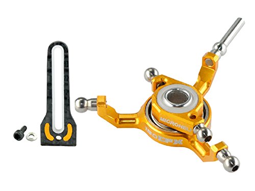 MICROHELI Titanium X Swashplate w/Anti-Rotation Guide Combo (G) Precision CNC Titanium X Swashplate (Gold) - Blade 180 CFX/Fusion 180/150 S