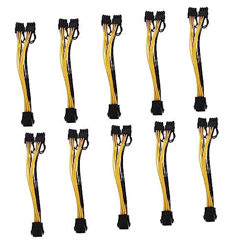 Cable de alimentacion divisor para GPU repuesto de alta conductividad para fuentes de PC de 10 uds