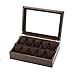 Boîte À Montres Boîte À Bijoux En Bois Boîte À Bijoux 10 Fentes Boîte À Cadeaux En Bois Boîte De Rangement Avec Présentoir En Verre Avec Coussins De Rangement Amovibles Boîte De Montre Pour Hommes