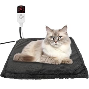 Voarge Couverture Chauffante Électrique pour Chiens et Chats – Tapis Chauffant avec 9 Niveaux de Température – Lavable et Douce
