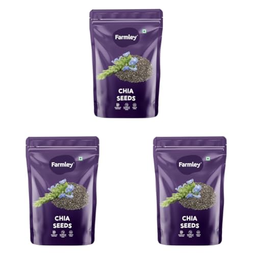 Image of Farmley Chia Seeds 200g I Seeds for Eating | Seeds for Weight Management | Rich in Calcium, Protein & Fibre (Pack of 3)