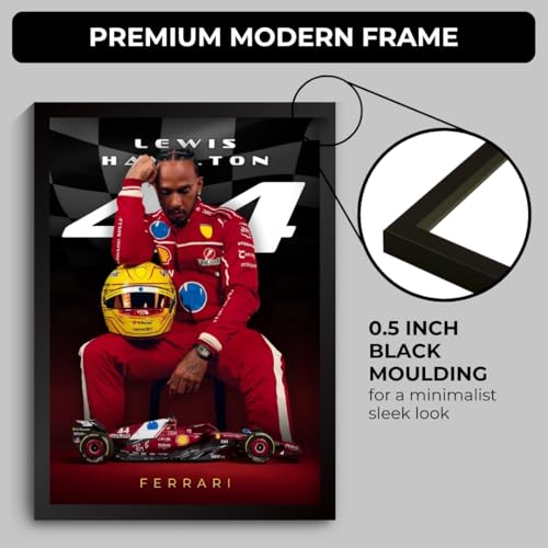 Image of Funk You Store Lewis Hamilton Poster Ferrari F1 Poster | Framed Ferrari F1 Car A4 Sized (31 x 23 cm) | Lewis Hamilton Posters | Ferrari Car Frame for Wall, Formula 1 Frames Formula 1 Frame (F 023)