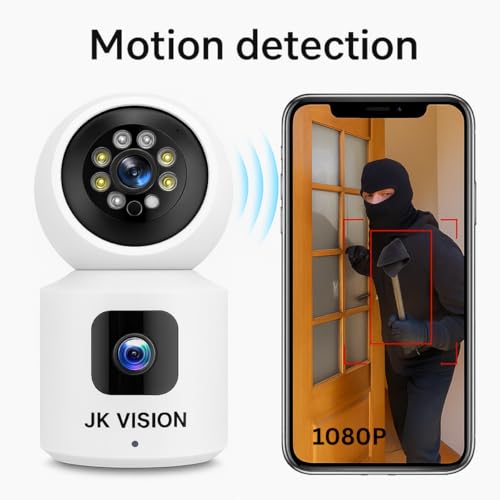 Image of JK VISION V380 Pro 4G SIM Card Camera | 3MP 4K Dual Lens Indoor PTZ WiFi CCTV | AI Human Tracking, Two-Way Audio, Baby & Pet Monitor, Night Vision, Dual-Screen Smart Home Security Camera