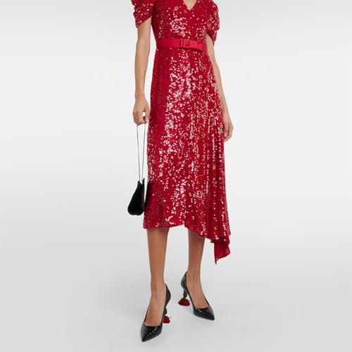 XYD Women's Romantic Rose Heel (100mm) Closed Pointed Toe Slip On Pumps Bridal Sexy Lady Formal Event Evening Dress Shoes 5