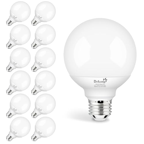 Image of 12 Pack LED Globe Light Bulbs 5000K Daylight E26 Base 60W Equivalent | 500LM, 5W, CRI 85+, Non-dimmable Standard Base LED Globe Light bulbs for Bathroom Vanity Mirror