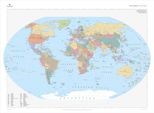 World Map With Clear Countries Bondaries Vibrant Colors & Up-to-Date Information for Home or Office Size 69 X94 CM Image of World Map With Clear Countries Bondaries Vibrant Colors & Up-to-Date Information for Home or Office Size 69 X94 CM