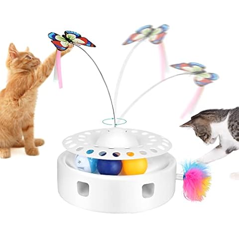 PETTOM Juguetes Interactivo 3 en 1 para Gatos con Plumas Cover
