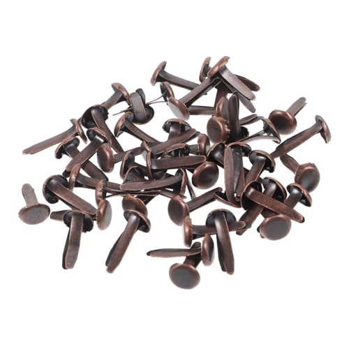 DOITOOL Metal Paper Fasteners 50pcs Double Foot Spikes Brads for Crafts Craft Beads Scrapbooking Pins