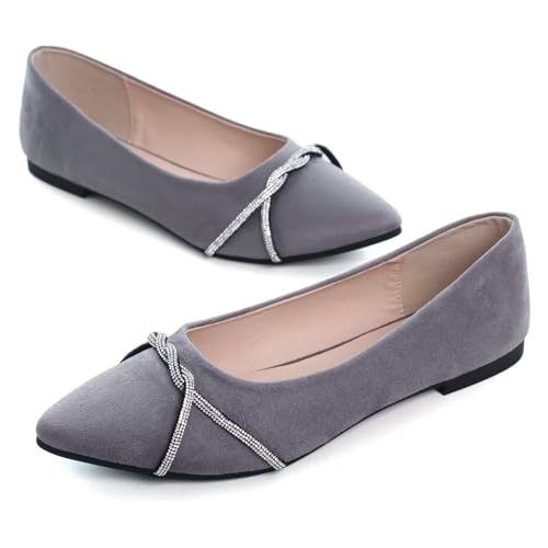 Image of Stunner Womens Flats Fashion Pointed Toe Bowknot Ballet Flats Cute Slip On Dress Flats Comfortable Party Wedding Flats2