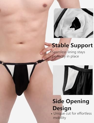 FEOYA Mens T-Back Thongs G-String Briefs Adjustable Bikini Underwear G-String Low Rise3