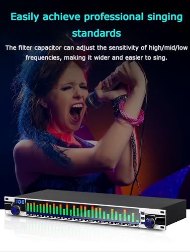 Ecualizador Estéreo de 31 Bandas, Procesador de Señal de Audio con Pantalla LCD de Alta Definición, Ecualizador Analógico Profesional con Reducción Inteligente de Ruido Digital miniatura 6