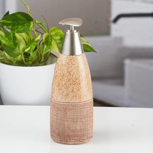 Image of SaSaSa Ceramic Soap Dispenser with Stylish Refillable Pump Bottle for Bathroom Handwash & Kitchen Wash Basin, Perfect for Hand Soap, Lotion and Shampoo, Multicolor, (Set of 1) (11363)