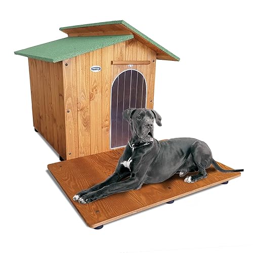 Hundehütte aus Holz mit Fensterbank für Hunde für den Außenbereich als Geschenk Made in Italy Modell Alpen und Dogge 121 x 170 x 108 cm
