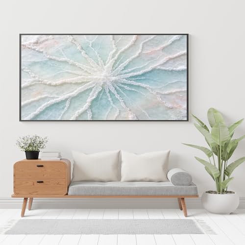 Tableaux abstraits de plage peints à la main texture originale pour salon chic - 2