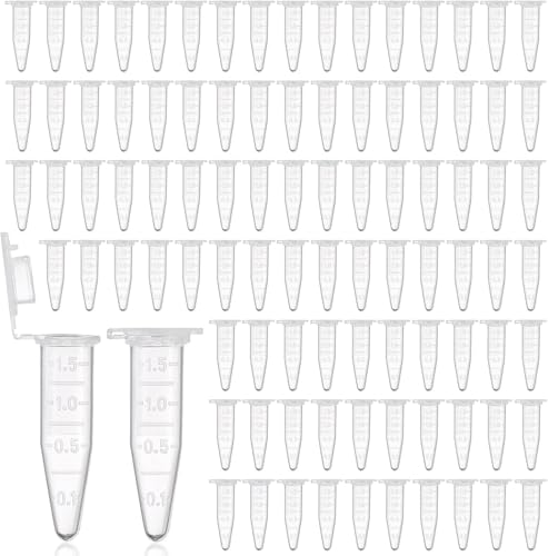 Zoomto ZOOMTO-500-1.5ML Microcentrifuge Tubes 500Pcs,Centrifuge Tubes With Attached Lid,Clear Conical Micro Centrifuge Small Sample Bottle Vials Container For Lab,Plastic Lab Snap Tubes,Clear Graduation cover