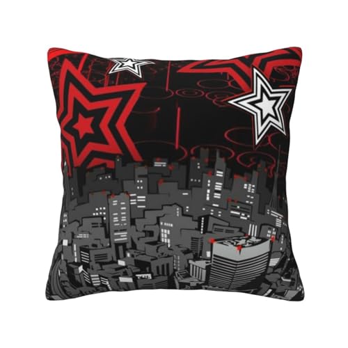 ペルソナ5 (21) ッションカバー 抱き枕カバー 装飾枕カバー 座布団カバー グッズ ギフト アニメグッズ 着脱簡単 洗える ソファ背当て 両面プリント かわいい おしゃれ 車やソファー 40x40cm