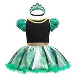 Lito Angels Prinzessin Kleid mit Stirnband für Baby Mädchen, Eiskönigin Body Strampler Kostüm Verkleidung, Größe 12-18 Monate, Grün 298
