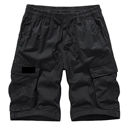 Short Cargo Noir RLKHXBS Ample Évite la Transpiration Coupe Confortable