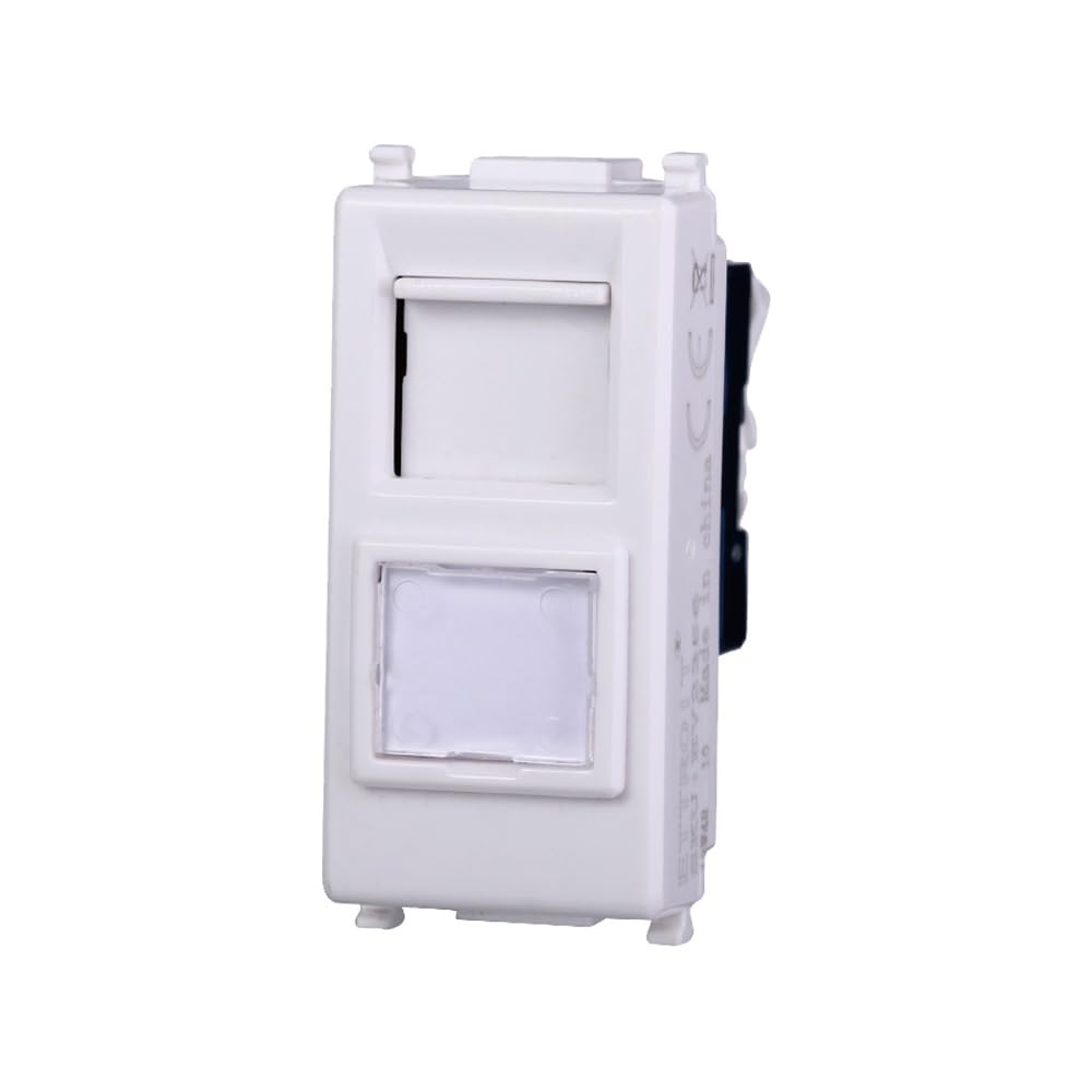 Elektronova Netzwerkdose RJ45 Cat.6 UTP weiß kompatibel Vimar Plana 2356