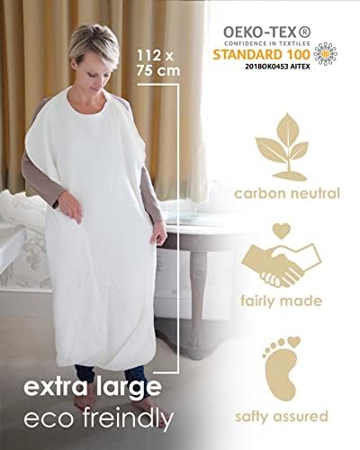 Cuddledry Hands Free Baby Bath Towel | Luxuriously Soft Bamboo & Cotton Hooded Baby Towel | Apron Towel for Safe Babies Bathtime | Perfect Newborn Gift | Blue Edging