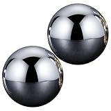 HIAKDOFT 2 piezas Bolas de Hielo Metálicas Reutilizables de Acero Inoxidable Piedras de Vino Redondas para Whisky y Cócteles Mantén Sabor sin Diluir