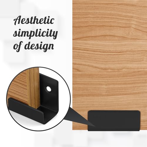 Image of 10 Pcs Wall Hanger, Stainless Steel Wall Mount Brackets Hook Wall Tile Bracket , Heavy Duty Wall Hanger Brackets Wall Tile Hanger for Picture Frame, Mirrors, Tile Display (Black, Small)