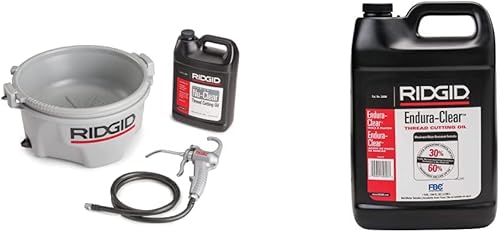 RIDGID 10883 Model 418 - Engrasador con aceite de corte de hilo prémium y RIDGID - 32808 1 galón Endura-Clear Endura-Clear Aceite de corte de rosca