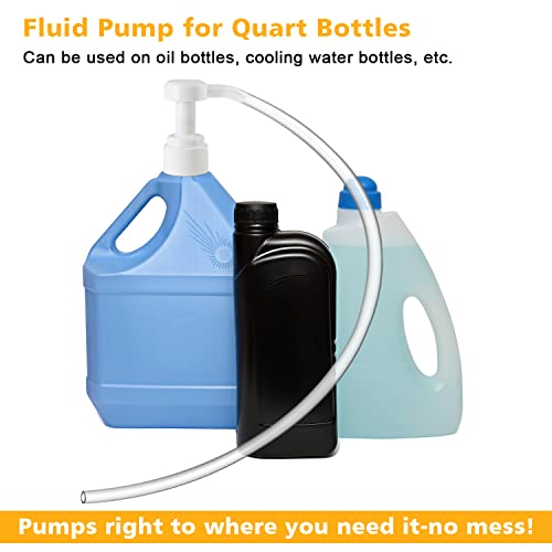Ouzorp Fluid Pump for Quart Bottles - 5cc Hand Pump Use for Transfer Gear Oil, Transmission and Differential Fluid, NOT for Red Line Quarts