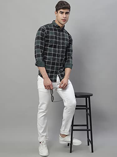 Image of Majestic Man Slim Fit Cotton Casual Check Shirt for Men