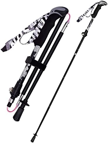 Trekking Poles Folding Carbon Fiber Walking Sticks Ultra-Light Ultra-Short Retractable Outdoor Men's and Women's Trail Running Trekking Poles(2PCS) (Colour: Blue)