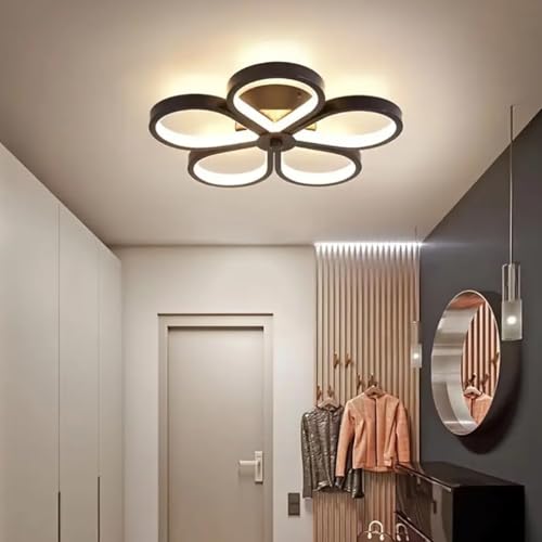 Image of Modern Dimmable LED Ceiling Light | Flush Mount Black Fixture with 3 Color Modes | Adjustable Brightness for Bedroom, Living Room & Dining Room (Ceiling Light (807))