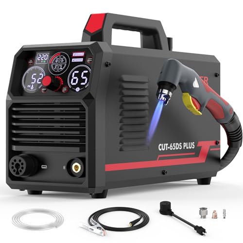 YESWELDER CUT-65DS PLUS Plasma Cutter, 65Amp 110V/220V Non-High Frequency Non-Touch Pilot Arc 4-In-1...