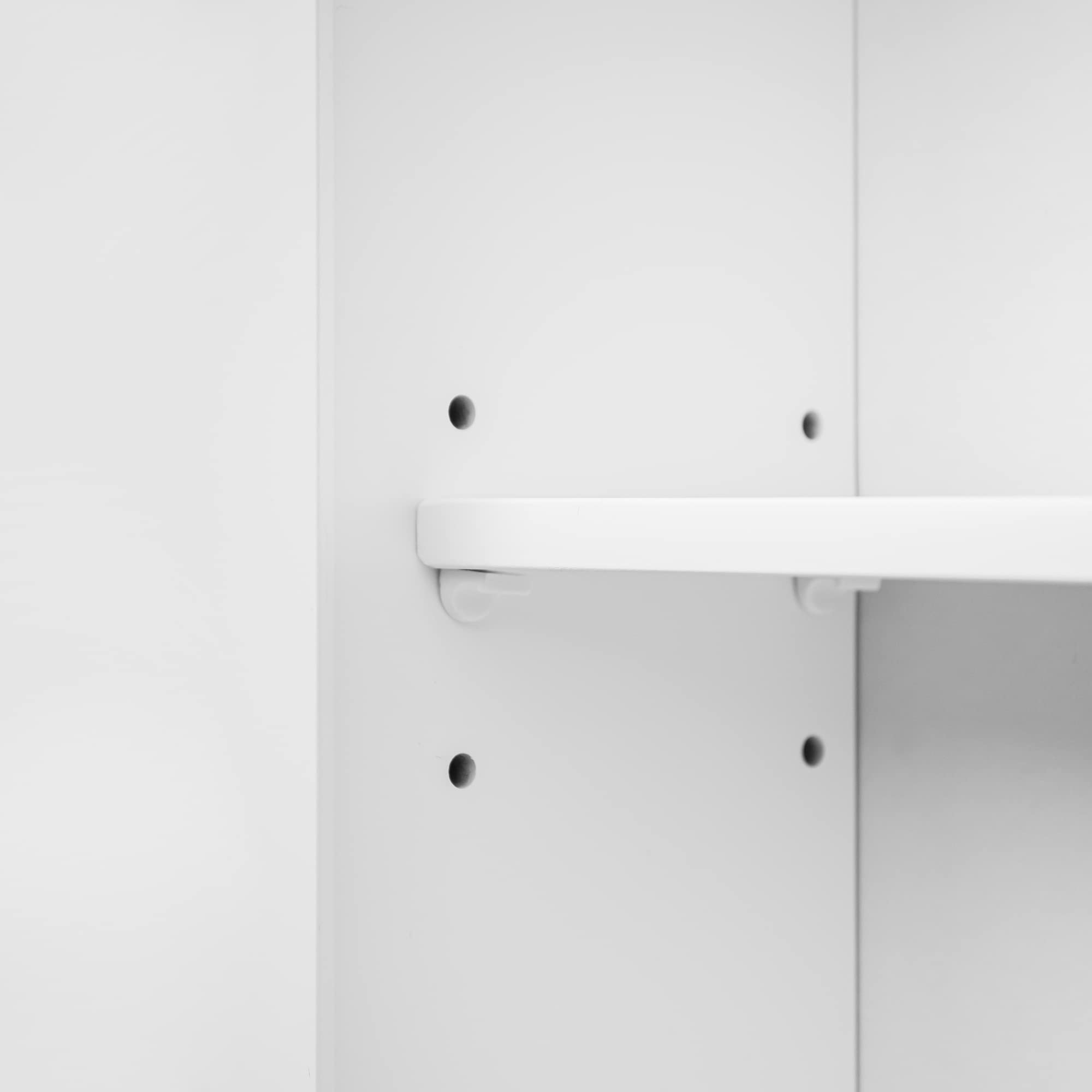 Teamson Home Elegante botiquín de Pared de baño de Madera de Moda para el hogar con estantes Ajustables Blanco EHF-F0007