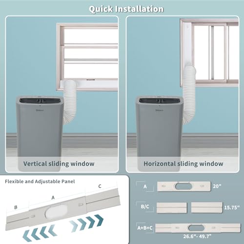 Image of Shinco 14,000 BTU Grey Portable Air Conditioner, Portable AC Unit with Built-in Cool, Dehumidifier & Fan Modes for Room up to 700 sq.ft, Room Air Conditioner with Remote Control, Installation Kit