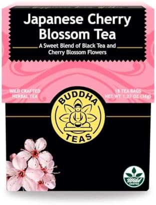 Buddha Teas Japanese Cherry Blossom Tea - Black Tea, Microplastic Free