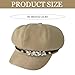 Besforta Women Newsboy Cap French Fashion Bling Rhinestone PU Leather Cabbie Beret Cap Painter Hats Khaki