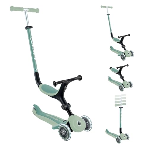 Globber Go Up Active Lights - Patinete de 3 ruedas para niños y niños pequeños, de 15 meses a 9 años más - 2 años de garantía (Pistachio)