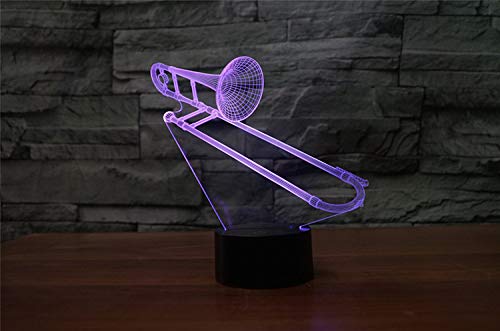 Lámpara de Mesa Ilusión 3D Trombone con Control Remoto miniatura 7