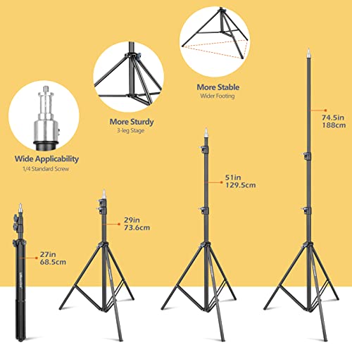Image of UBeesize Softbox Photography Lighting Kit, 27 inch x 20 inch Continuous Lighting Kit with 2pcs 40W E27 Socket 6500K Bulbs, Professional Photo Studio Lighting for Video Recording, Portrait Shooting