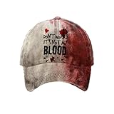 Don't Worry It's Not My Blood Halloween Print Hat Problem Solved Baseball Cap Halloween Bloody Shirt Hat Blood Splatter Cap Crimson