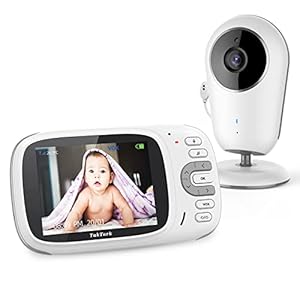 TakTark BM603 Pro 3.2″ Video Baby Camera Monitor, No WiFi, Night Vision, 2 Way Audio, Room Temperature Sensor, VOX Sound Activated, 8 Lullabies, Range up to 850ft