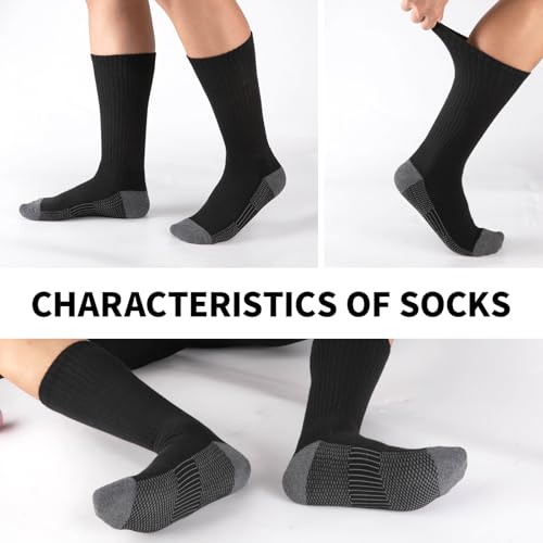 COOVAN 12 Pack Crew Socks for Men Half Cushion Moisture Wicking Athletic Socks3