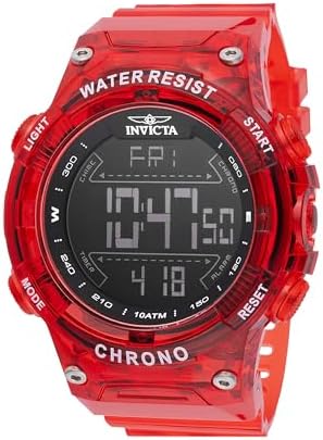 Invicta Racing Men 52mm Plastic Red Black dial Electronic Digital