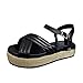 Mode Damen Freizeitschuhe Atmungsaktiv Dicksohlen Keile Freizeit Sandalen Damenschuhe mit Einer Wortschnalle römische Plateau Fischmaul Sandalen