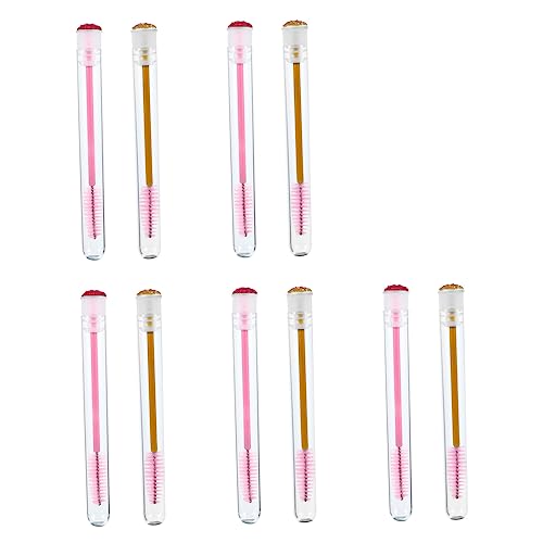 FOMIYES 10pcs Diamond Eyelash Tube Makeup Brushes Portable Easy to Clean Eyelash Mascara Tools Random